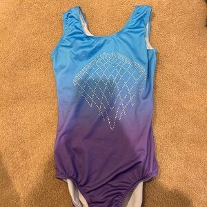 Blue and Purple Rhinestone Leotard